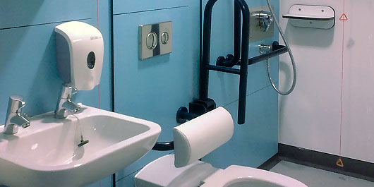 Disabled accessible bathroom at the University Hospital of Wales